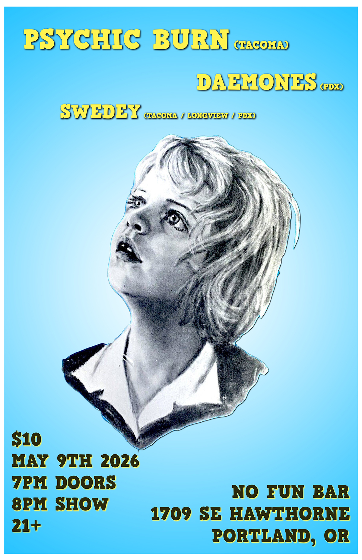 Portland - 05/09/2026 - Swedey at No Fun Bar with Psychic Burn and Daemones